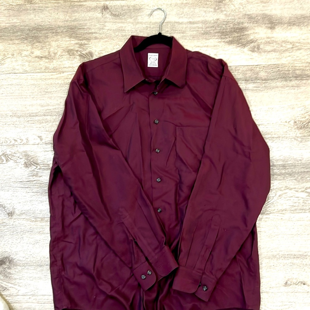 Pronto Uomo Burgundy Men’s Dress Shirt